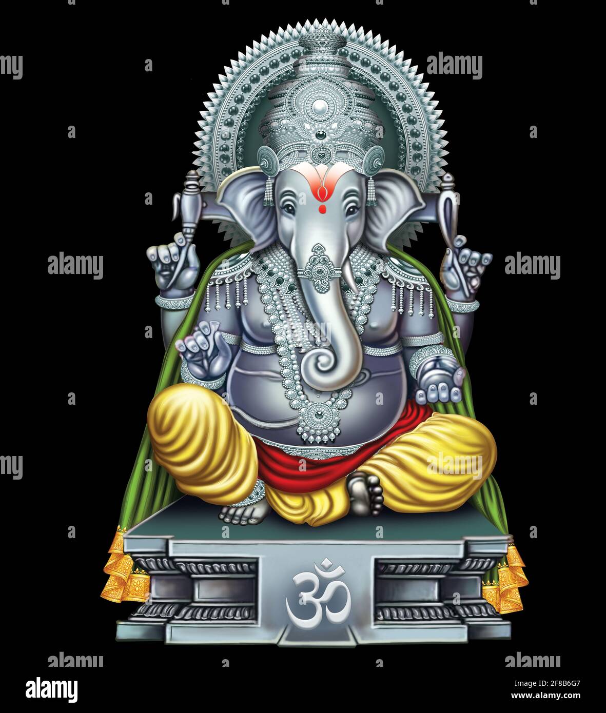 High-Resolution Indian Gods Lord Ganesha Digital Painting Stock ...
