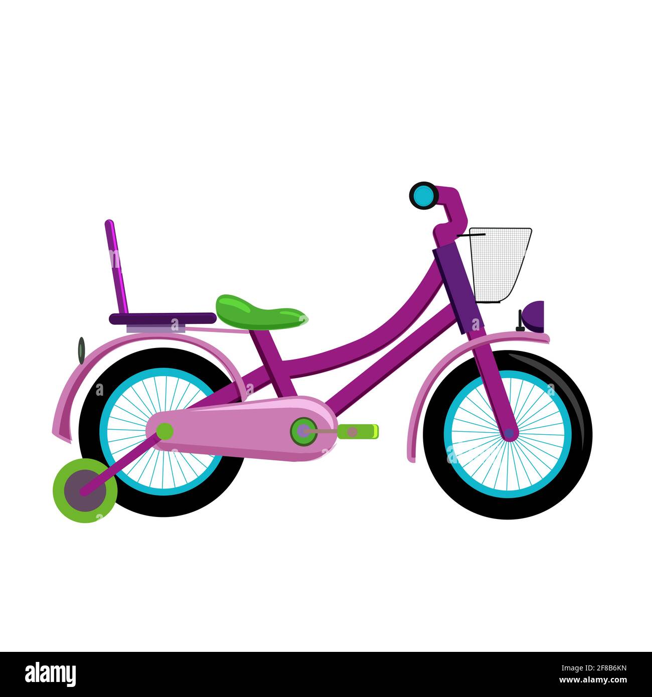 purple kids bicycle with detachable wheels vector Stock Vector