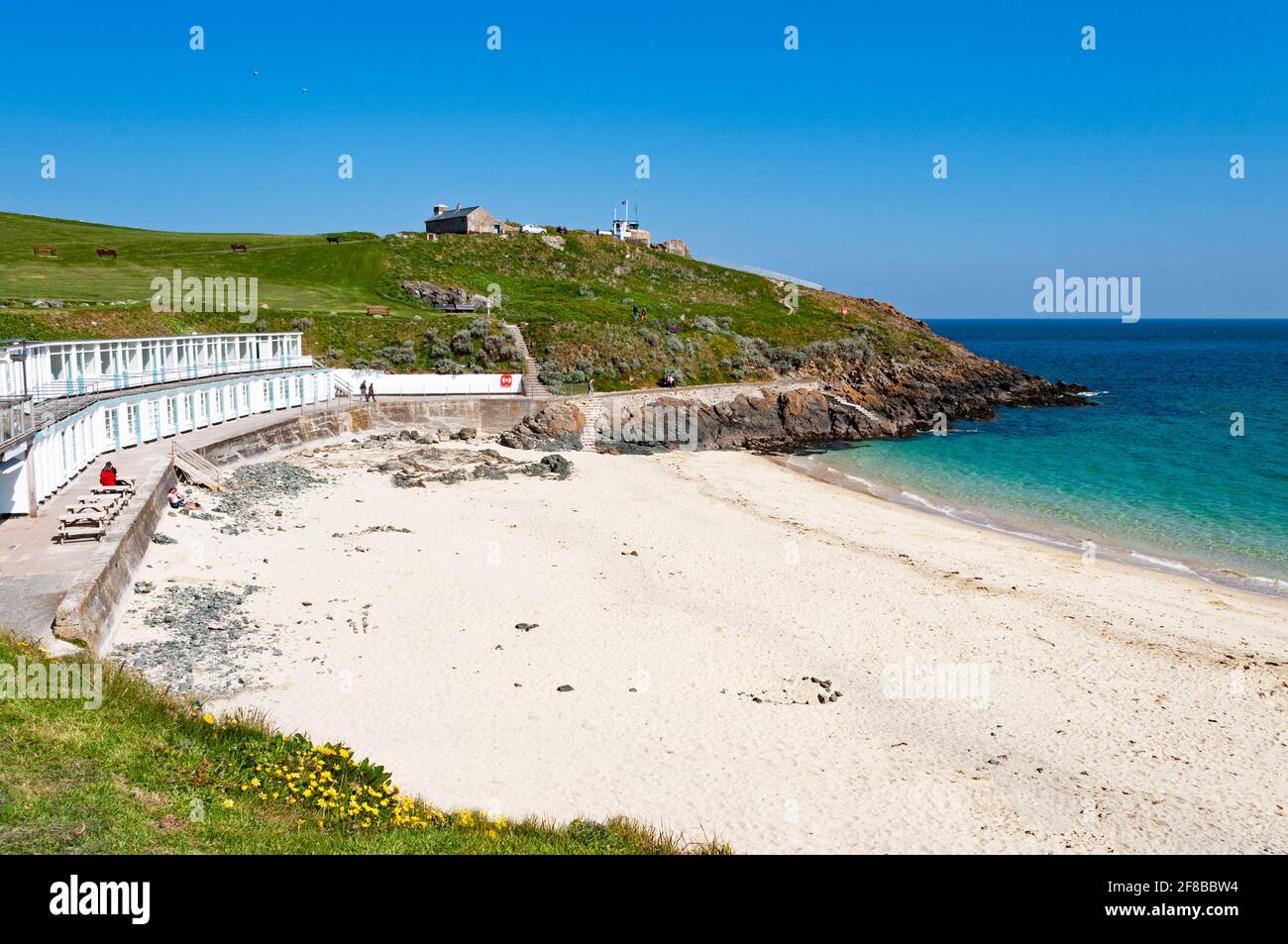 sunny summerday at porthgwidden beach in st ives cornwall england Stock Photo