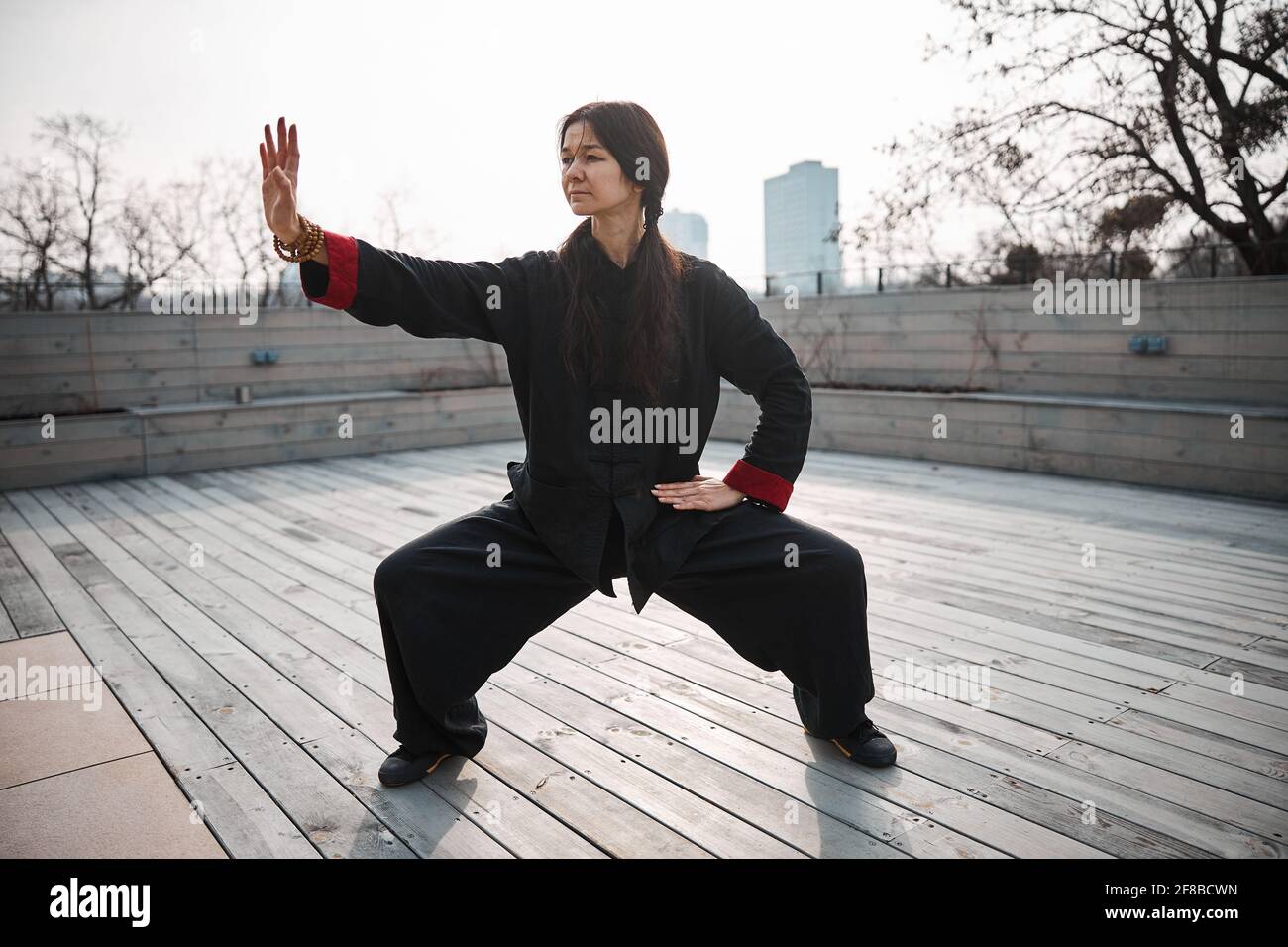 Mature caucasian woman martial arts hires stock photography and images