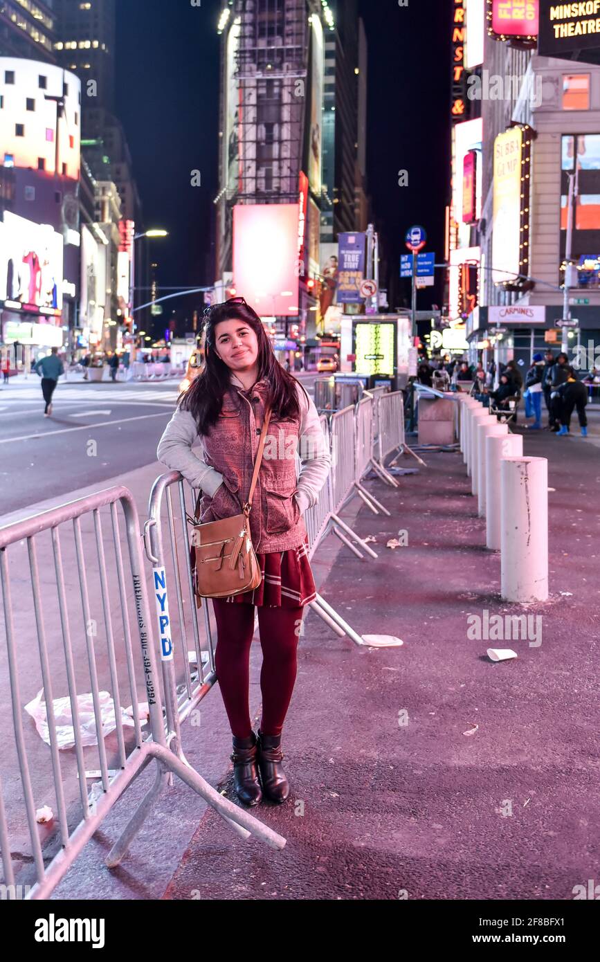 Times Square, Lifestyle at Night, New York, USA Stock Photo - Alamy