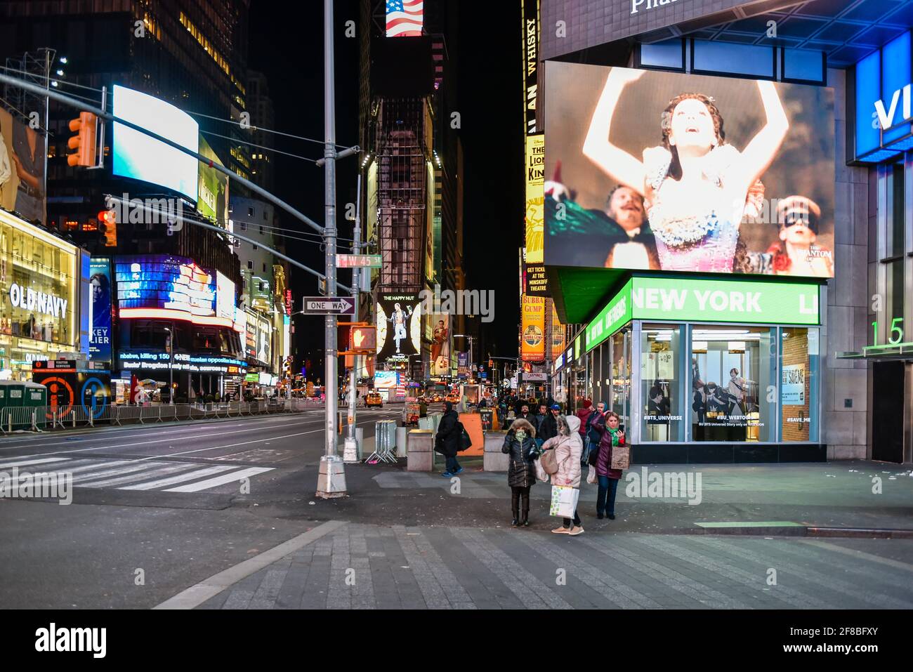 Times Square, Lifestyle at Night, New York, USA Stock Photo - Alamy