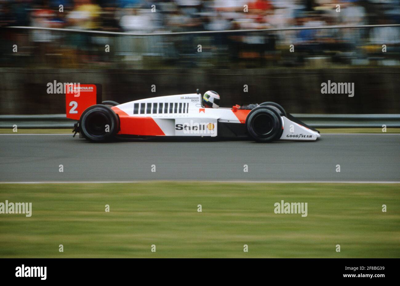 Stefan Johannsson in the McLaren MP4-3 during qualifying for the 1987  British Grand Prix, Silverstone Stock Photo - Alamy