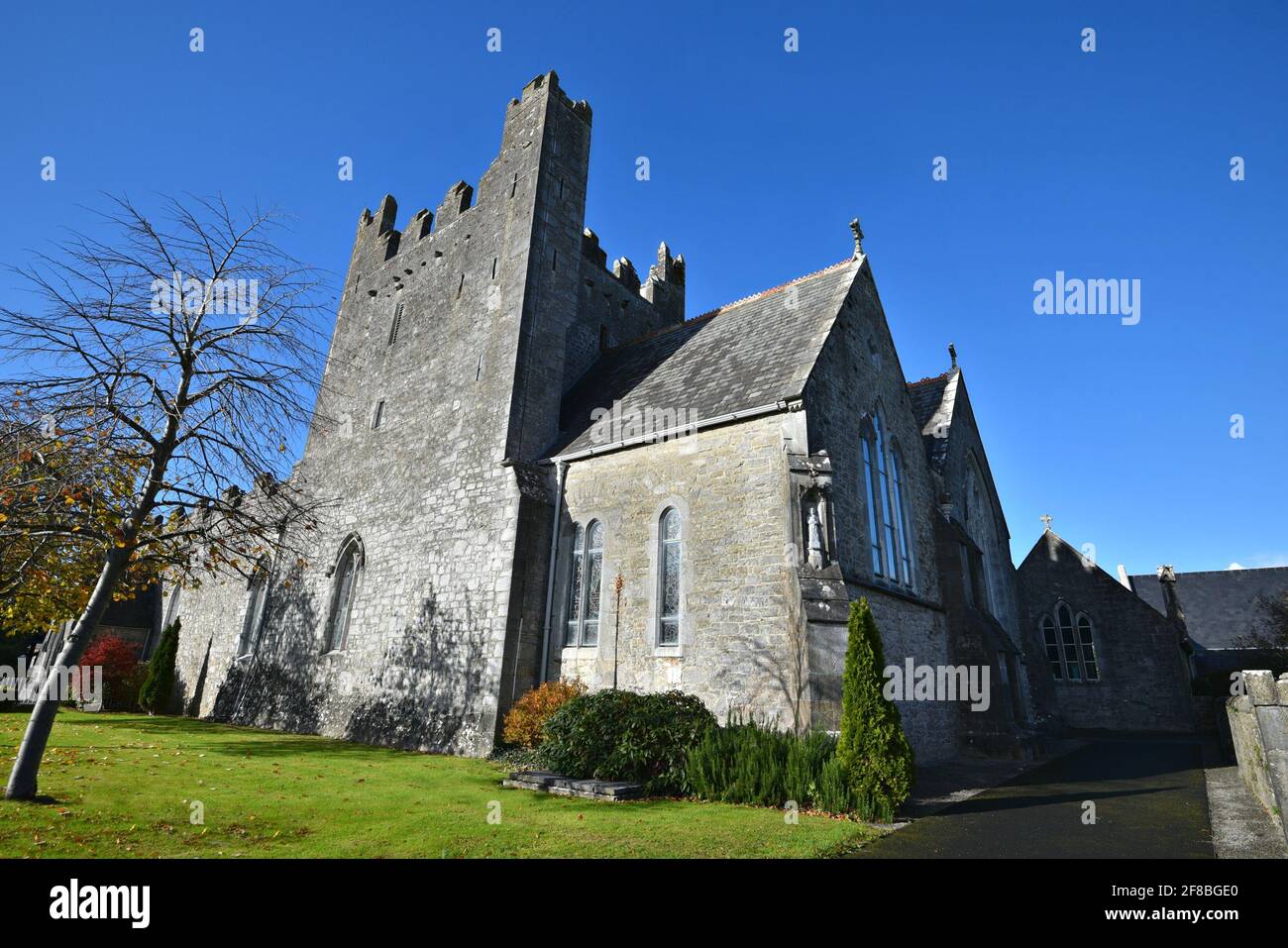Landscape with scenic view of the Medieval Gothic Revival style Holy