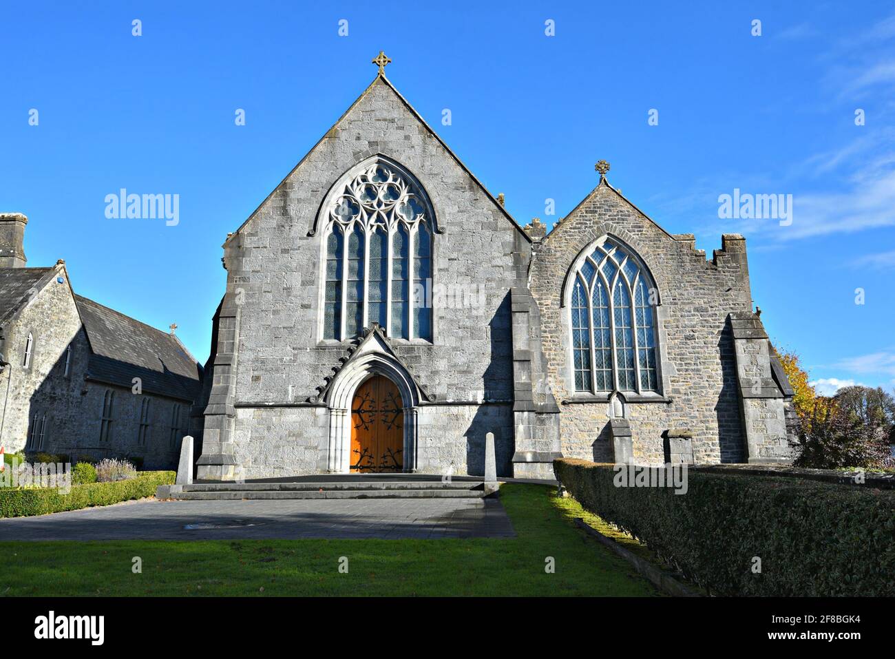 Landscape with scenic view of the Medieval Gothic Revival style Holy