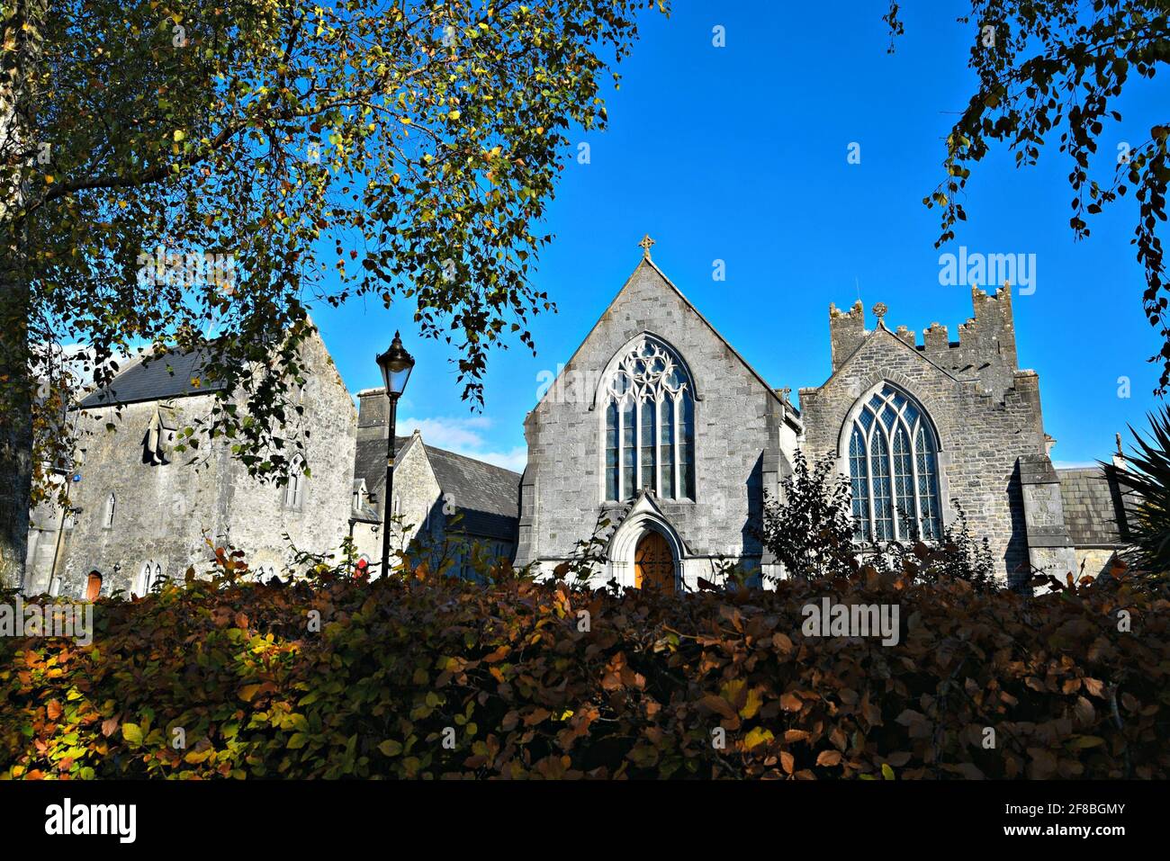 Landscape with scenic view of the Medieval Gothic Revival style Holy