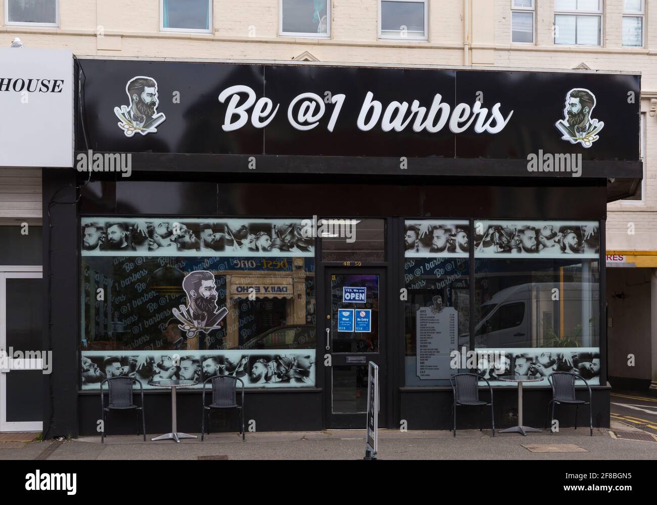 Be @1 barbers reopens as Covid-19 lockdown restrictions ease, Bournemouth, Dorset UK in April Stock Photo