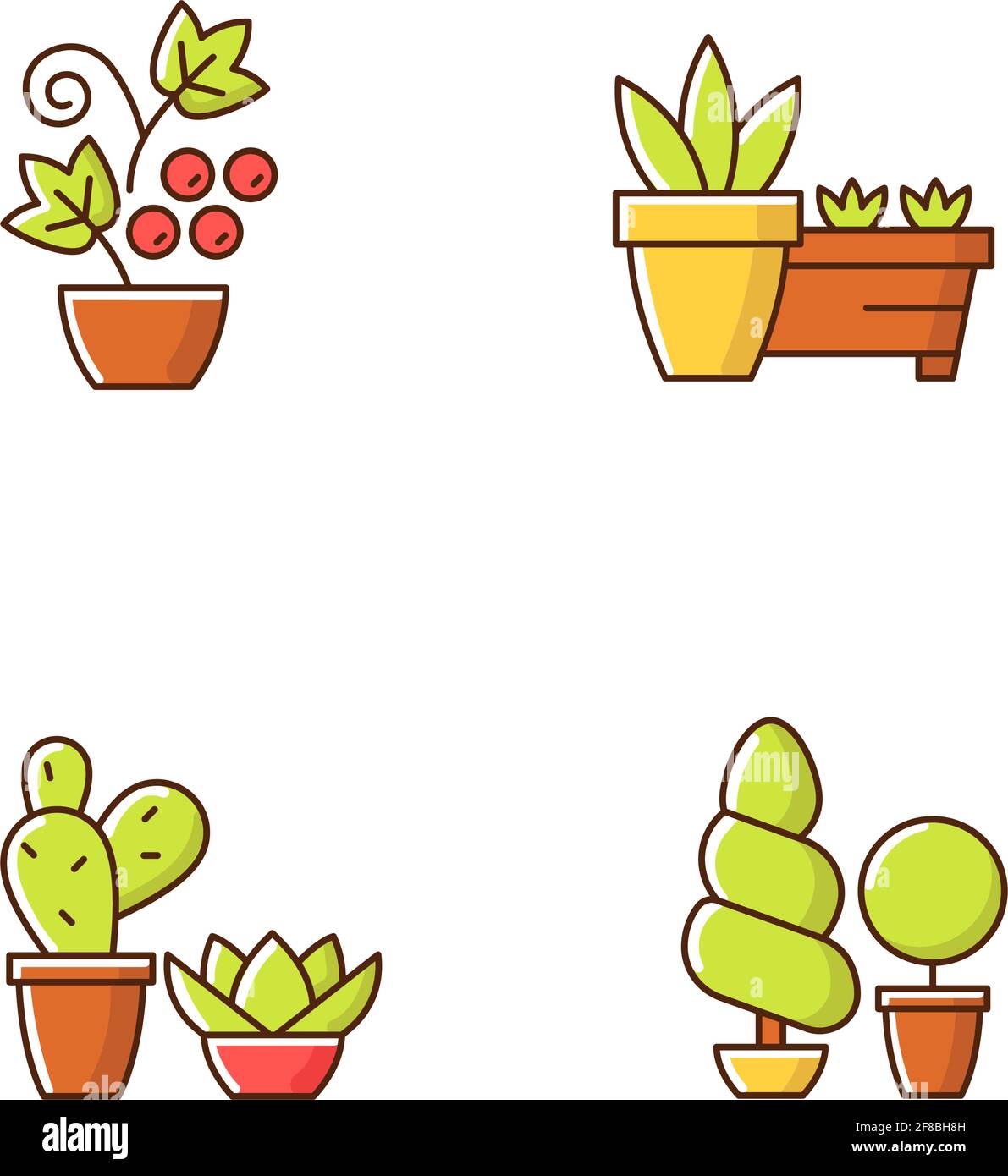 Gardening store categories RGB color icons set Stock Vector Image & Art ...