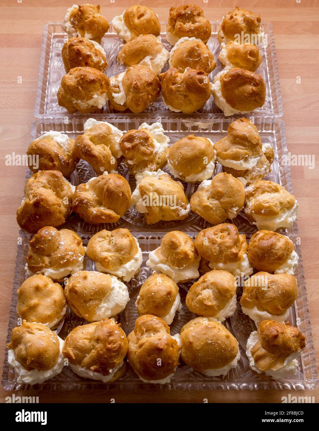 Profiterole stuffed with whipped cream(home made) Stock Photo