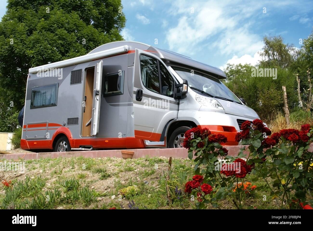 Motorhomes parked at a stop enjoying a magnificent view Stock Photo Alamy