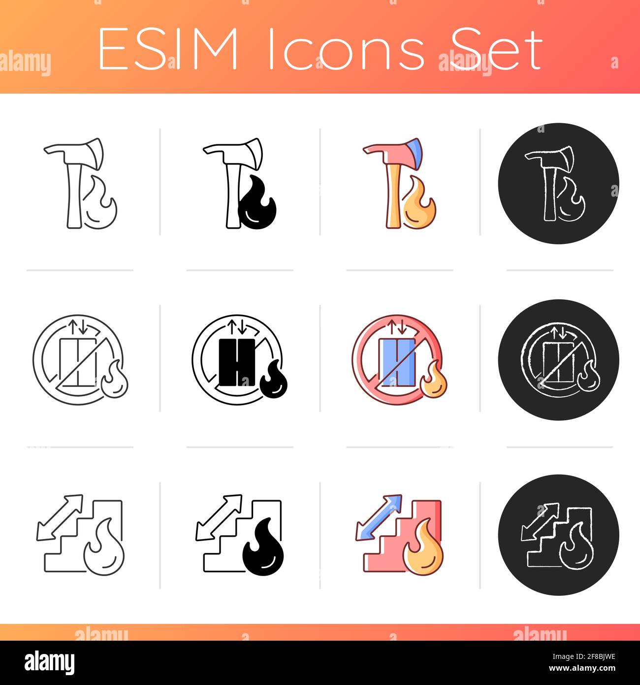 Firefighting icons set Stock Vector Image & Art - Alamy