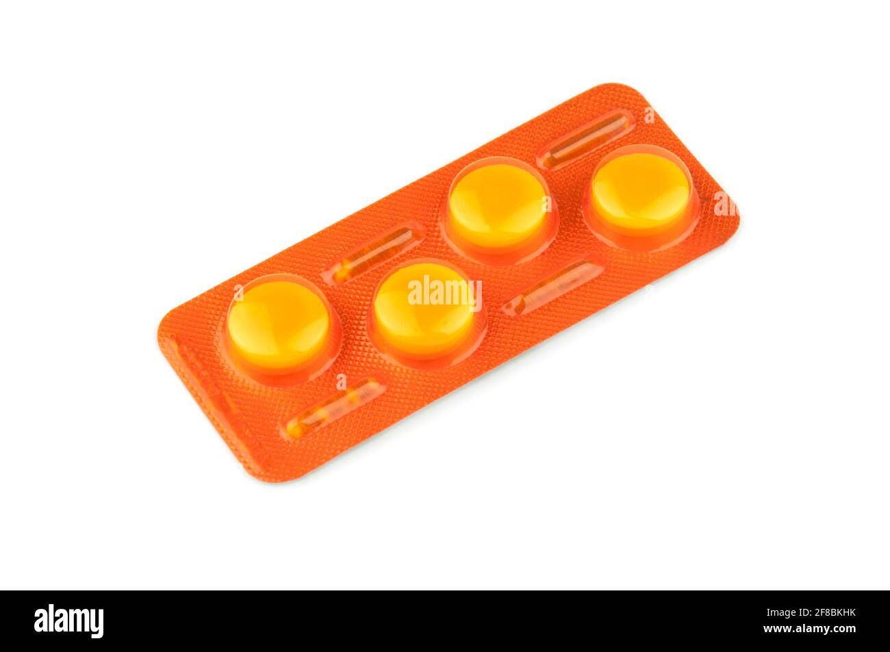 Pills in blister pack isolated on a white background Stock Photo
