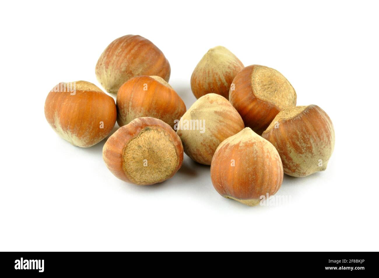 Hazelnuts isolated on the a white background Stock Photo