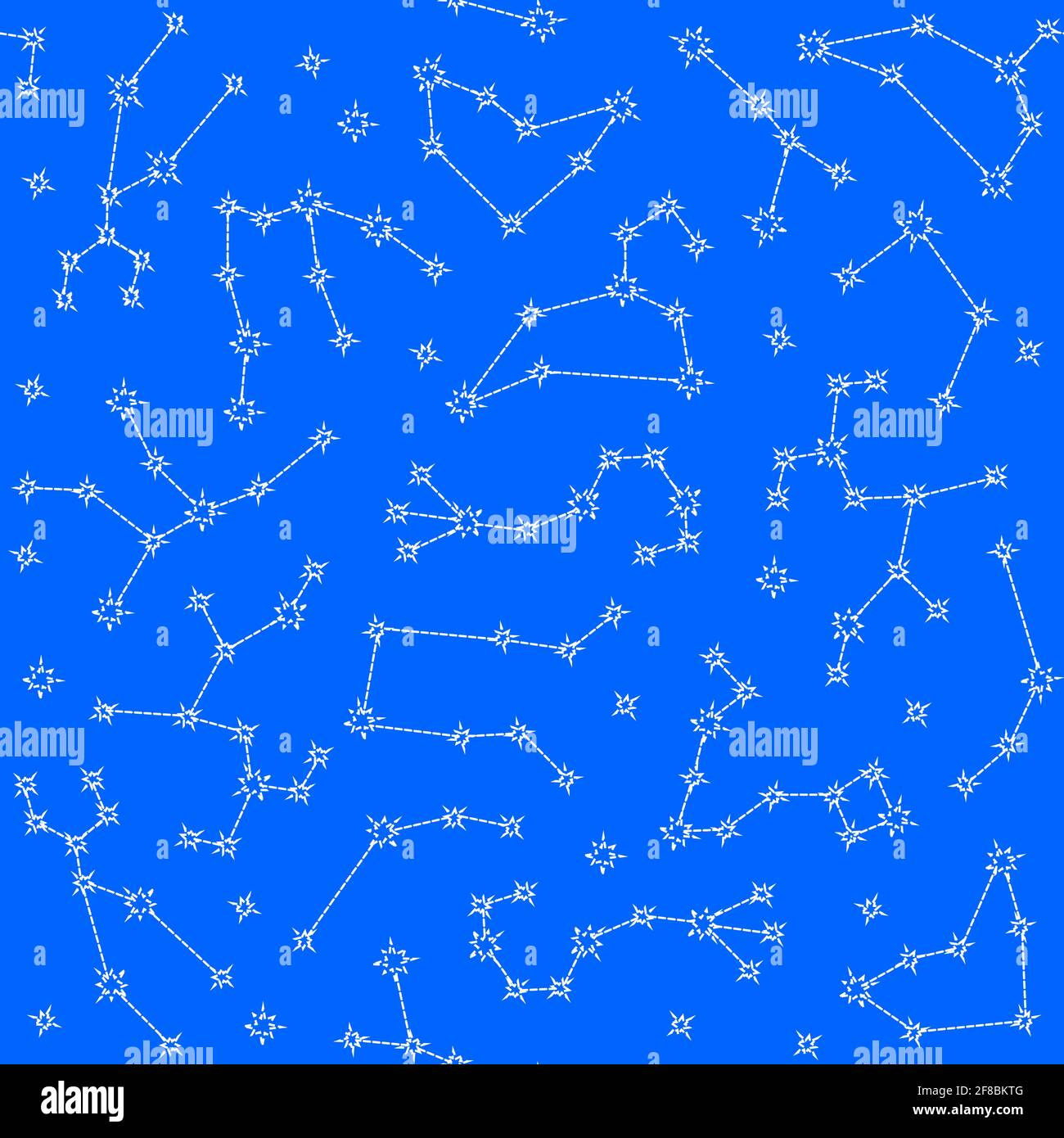 Astrology seamless pattern with zodiac constellation symbols. Repeatable background with connected shining star signs. Vector illustration. Stock Vector