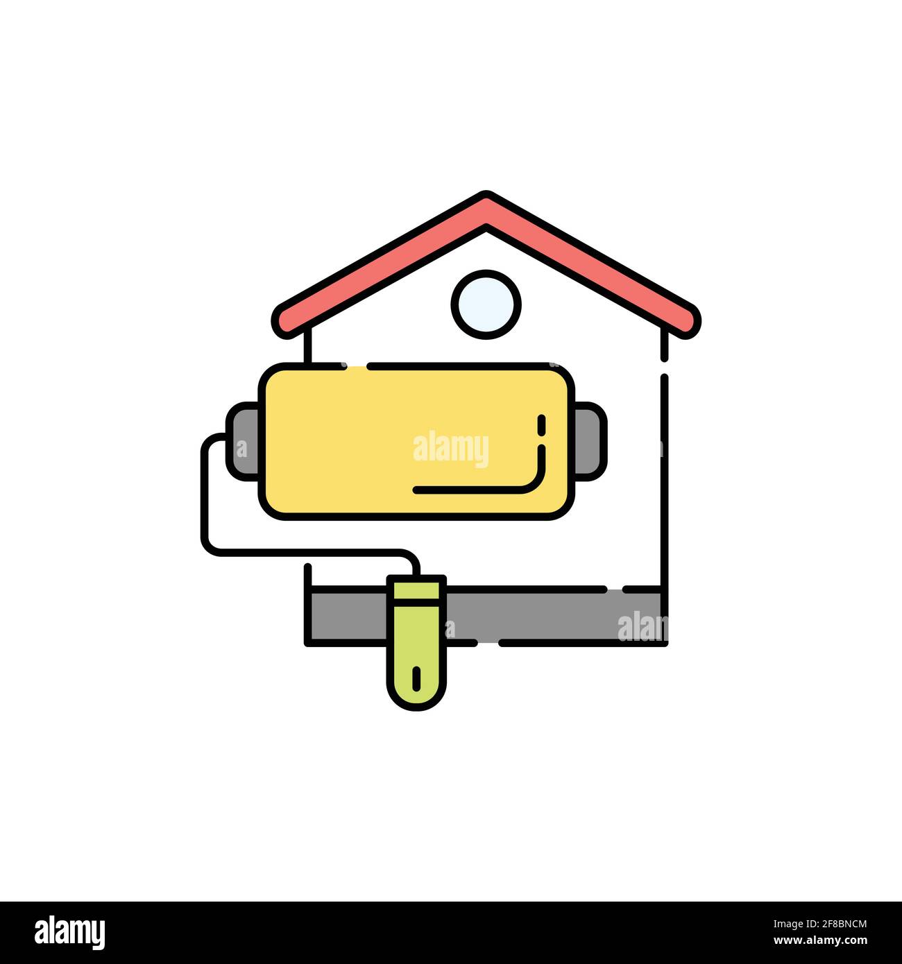Facade finishing color line icon. Pictogram for web page, mobile app ...