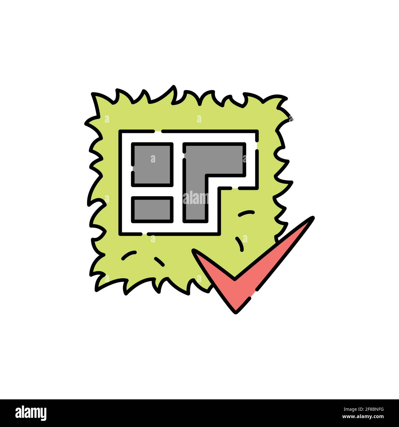 Land plot color line icon. Pictogram for web page, mobile app, promo ...