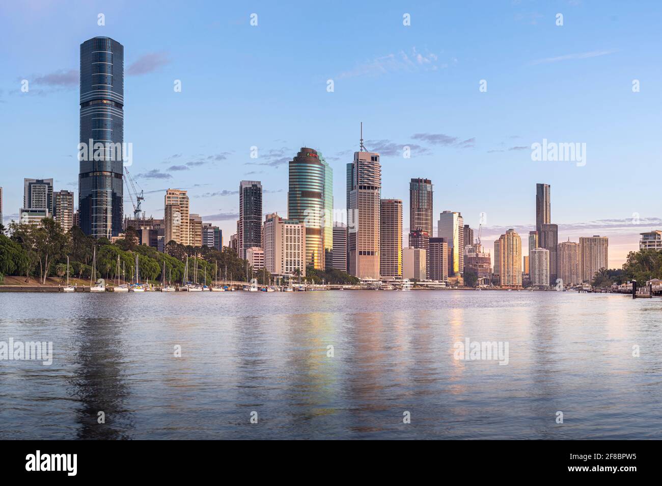 Morning light shines over the city of Brisbane Stock Photo Alamy