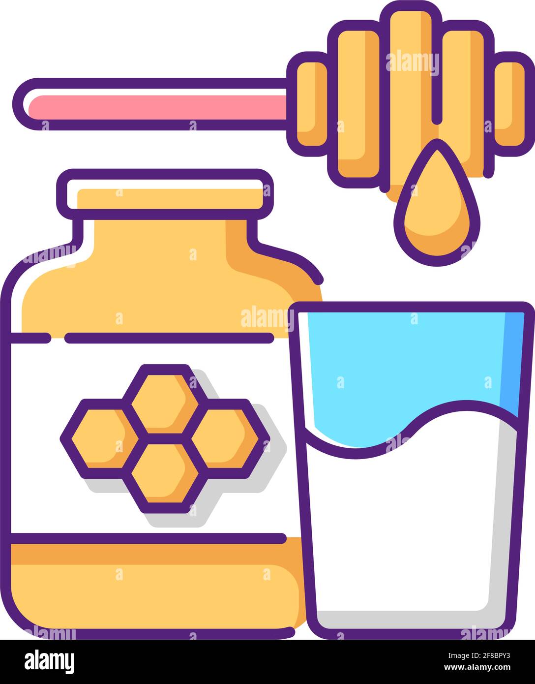 Milk and honey RGB color icon Stock Vector Image & Art Alamy