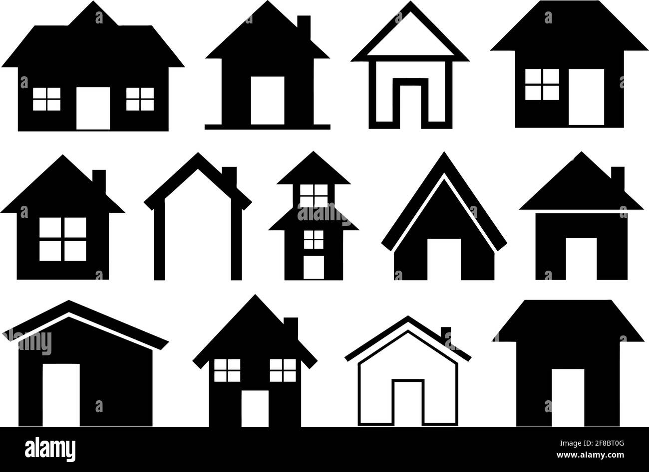 Illustration of different houses isolated on white Stock Vector Image ...