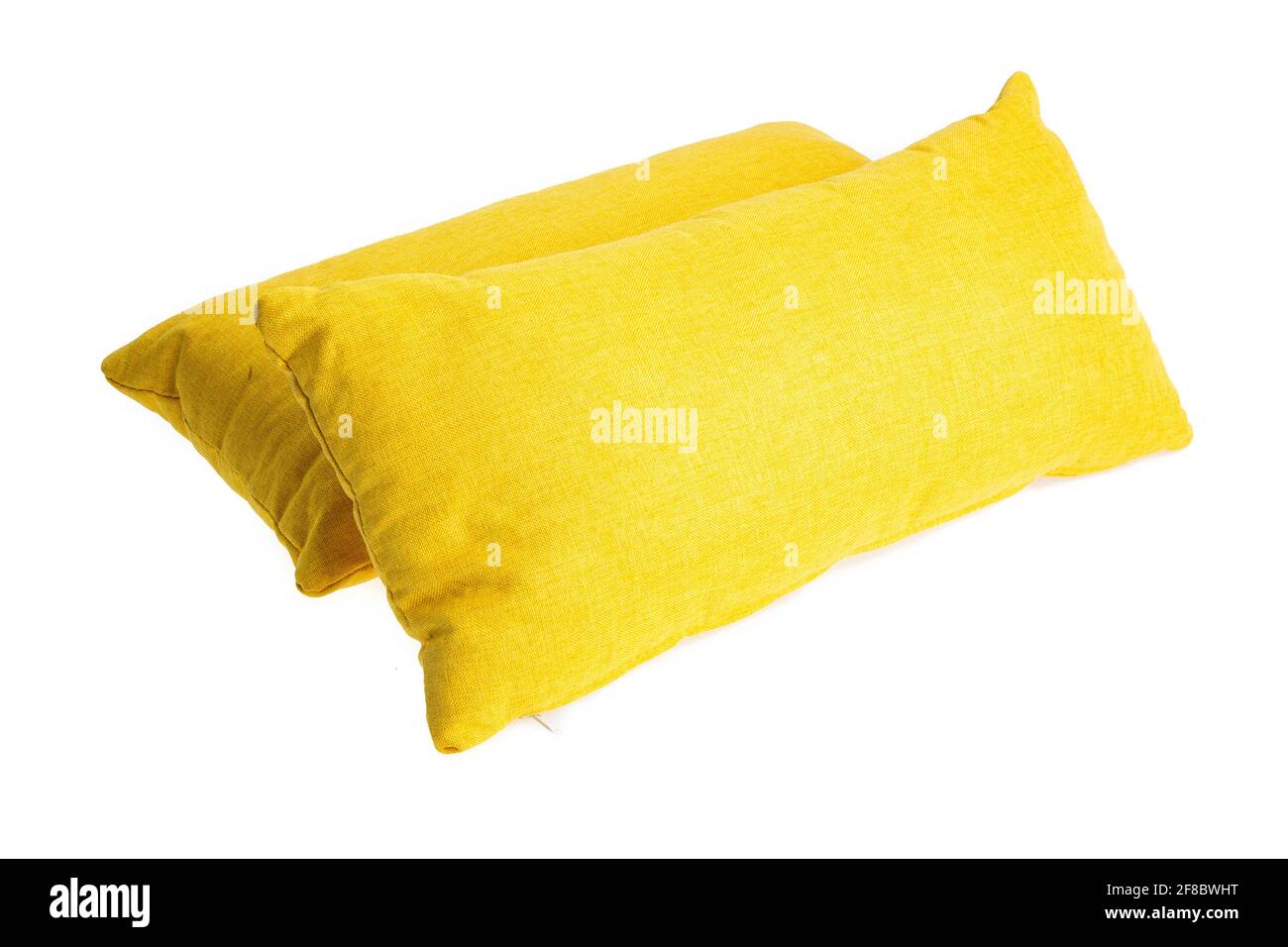 yellow pillow isolated on white background Stock Photo