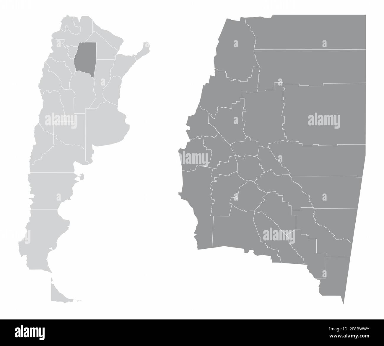 Santiago Del Estero Argentina Map The Santiago Del Estero Province Isolated Map Divided In Departments And  Its Location In Argentina Stock Vector Image & Art - Alamy