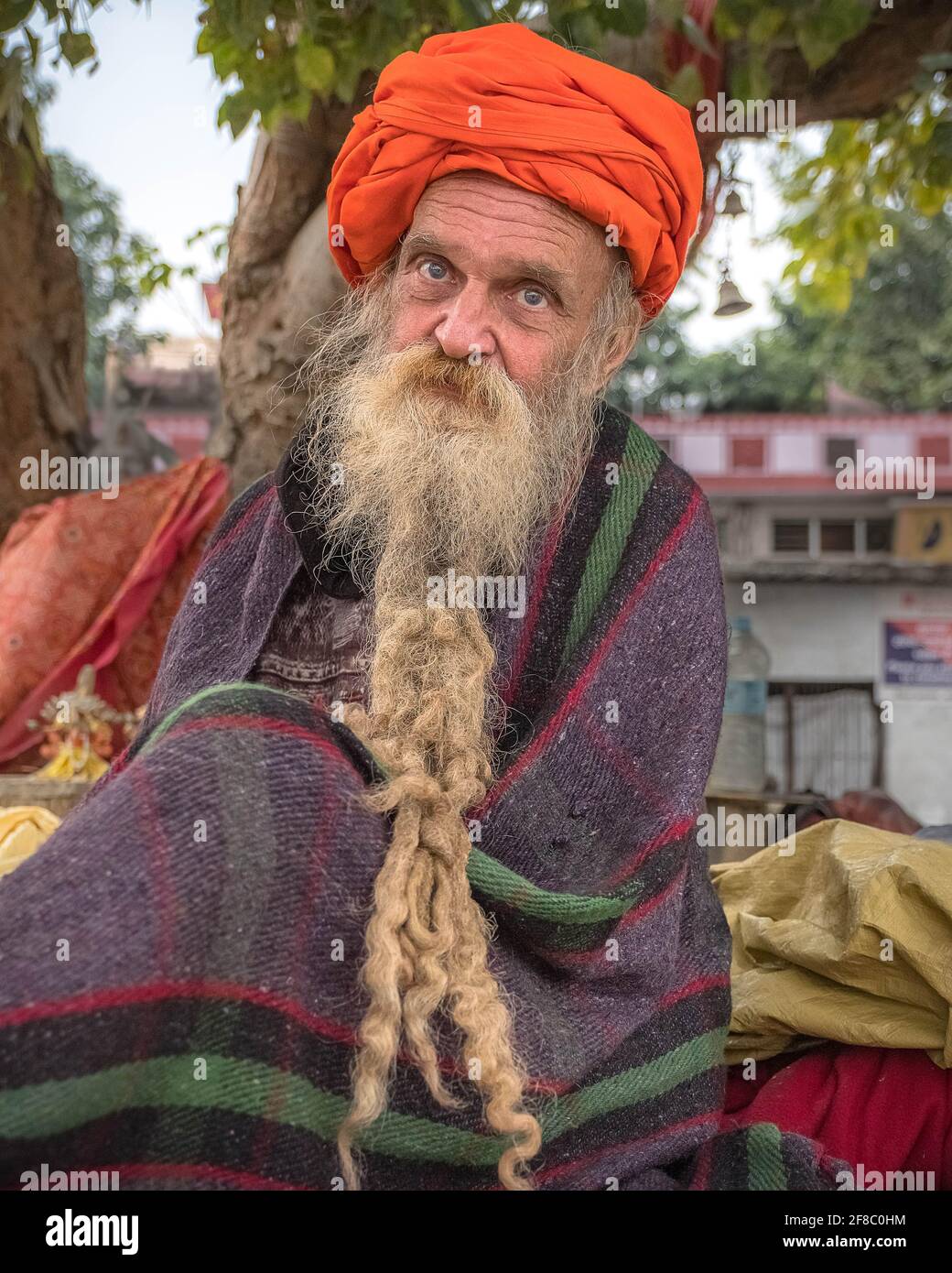 INDIA: A Western Baba with an incredible beard photographed sitting ...