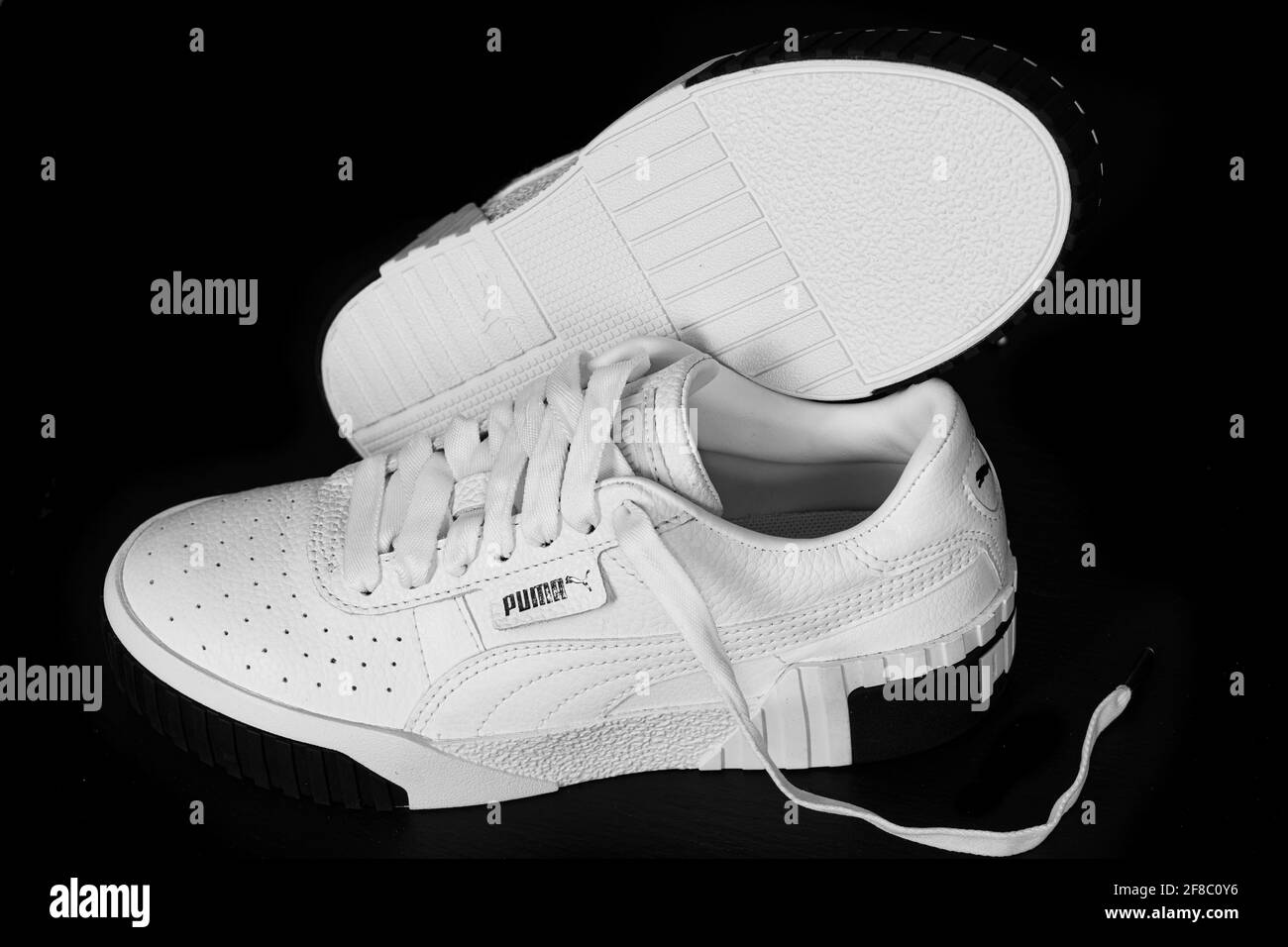 White Puma sneakers Stock Photo 