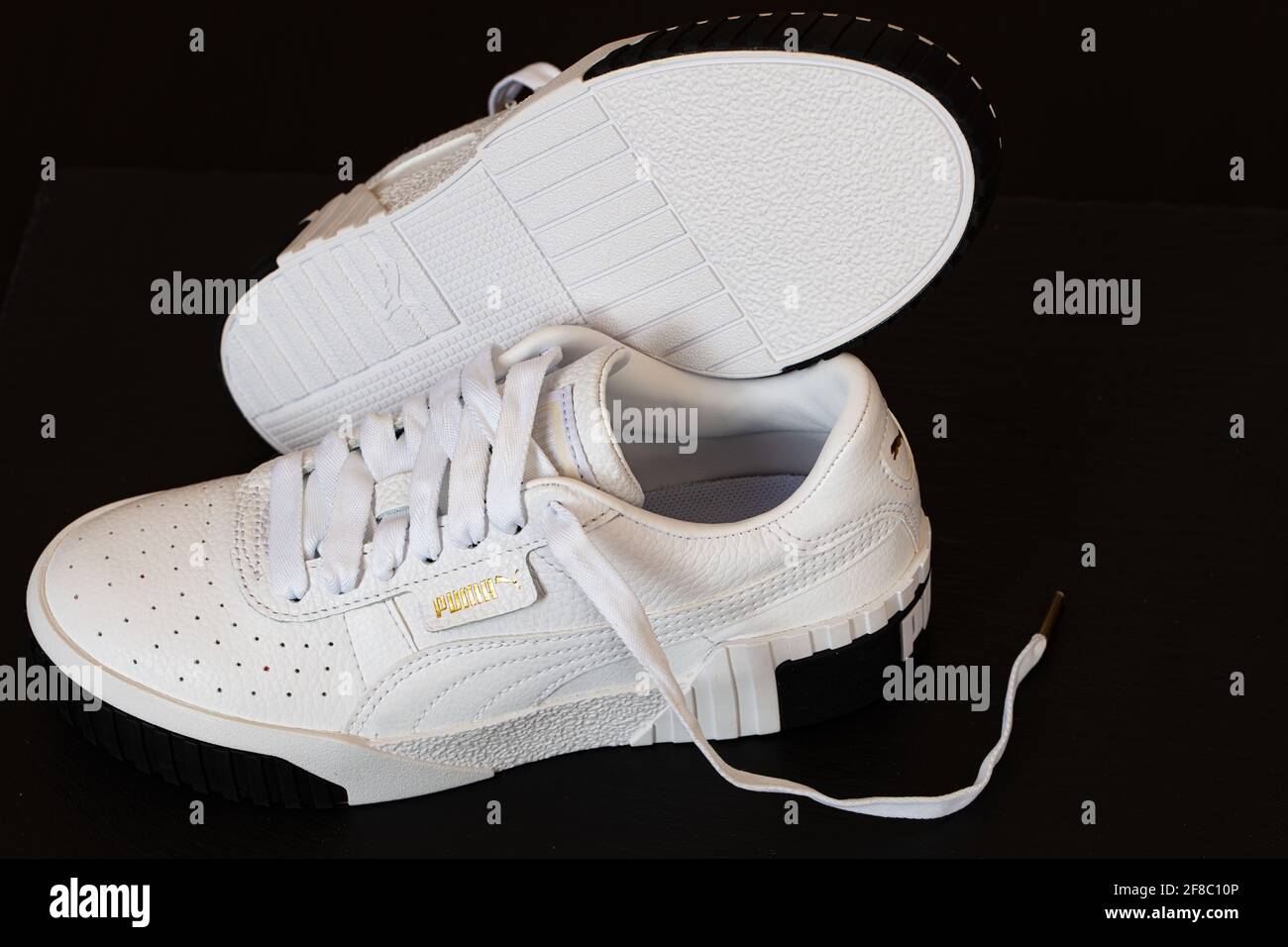 Lviv, Ukraine: April 9, 2021: White Puma sneakers Stock Photo - Alamy