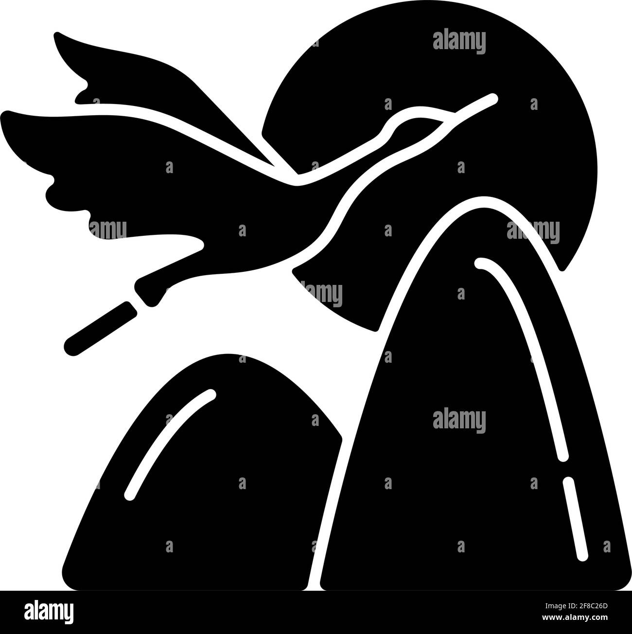 Crane black glyph icon Stock Vector