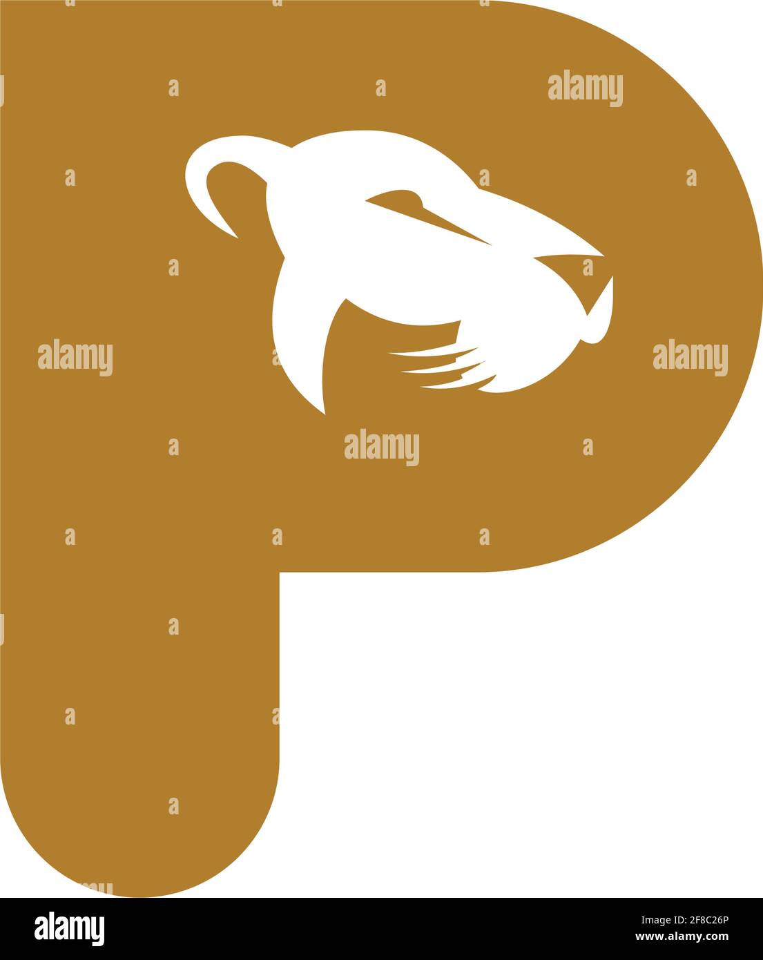 letter P lion face logo icon vector concept graphic design Stock Vector