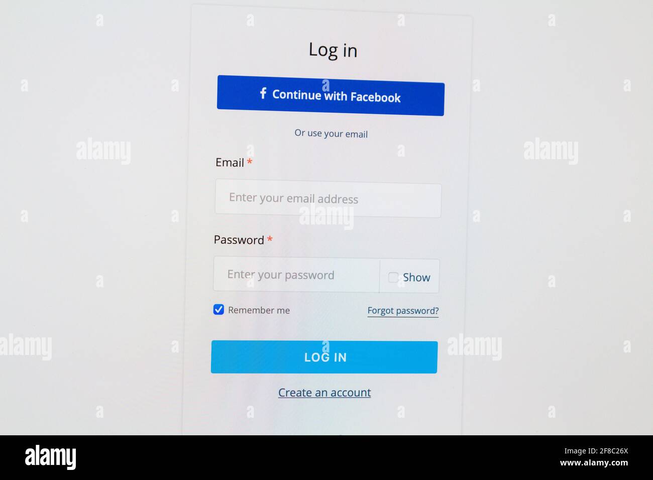 Facebook Login Page High Resolution Stock Photography And Images Alamy