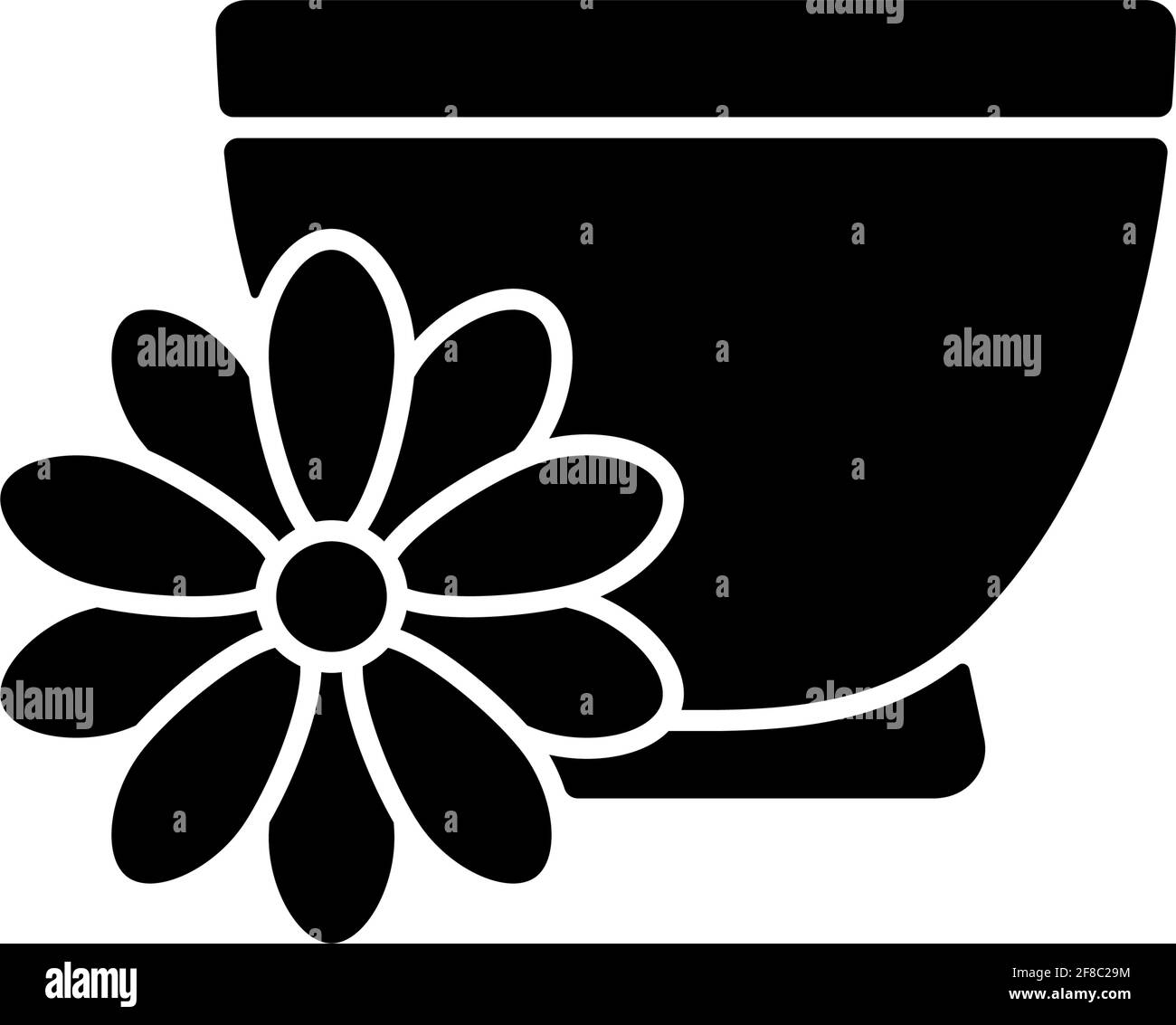 Chrysanthemum tea black glyph icon Stock Vector