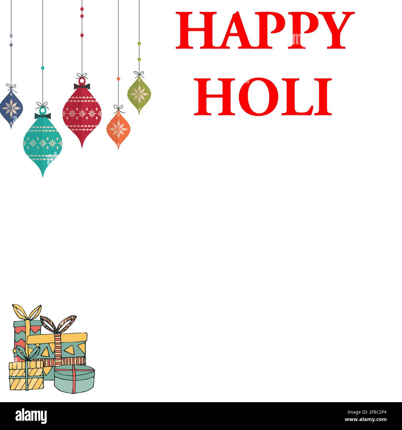 Illustration art banner greeting Card Making for  indian festival happy Holi gift Stock Photo