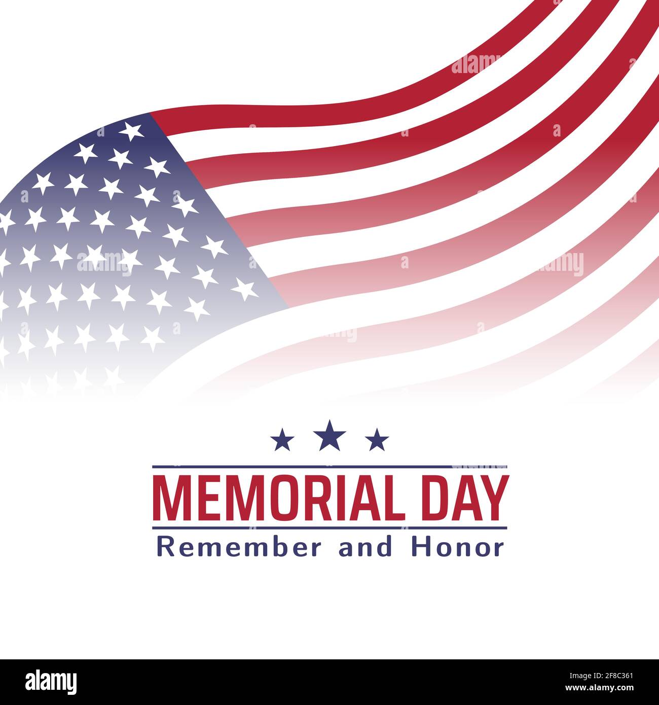 Memorial Day in USA with lettering remember and honor. Holiday of ...