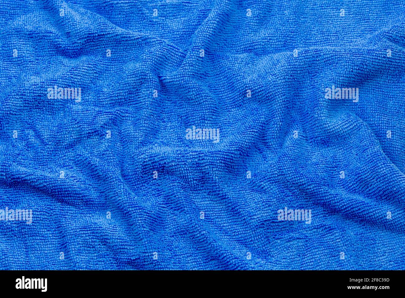 Blue microfiber cloth texture background Stock Photo Alamy
