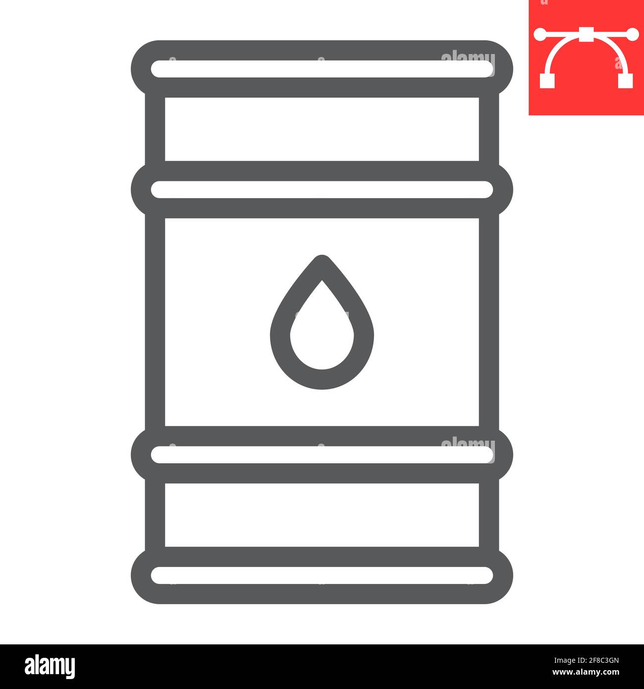 Oil barrel line icon, industry and fuel, oil drum container vector icon