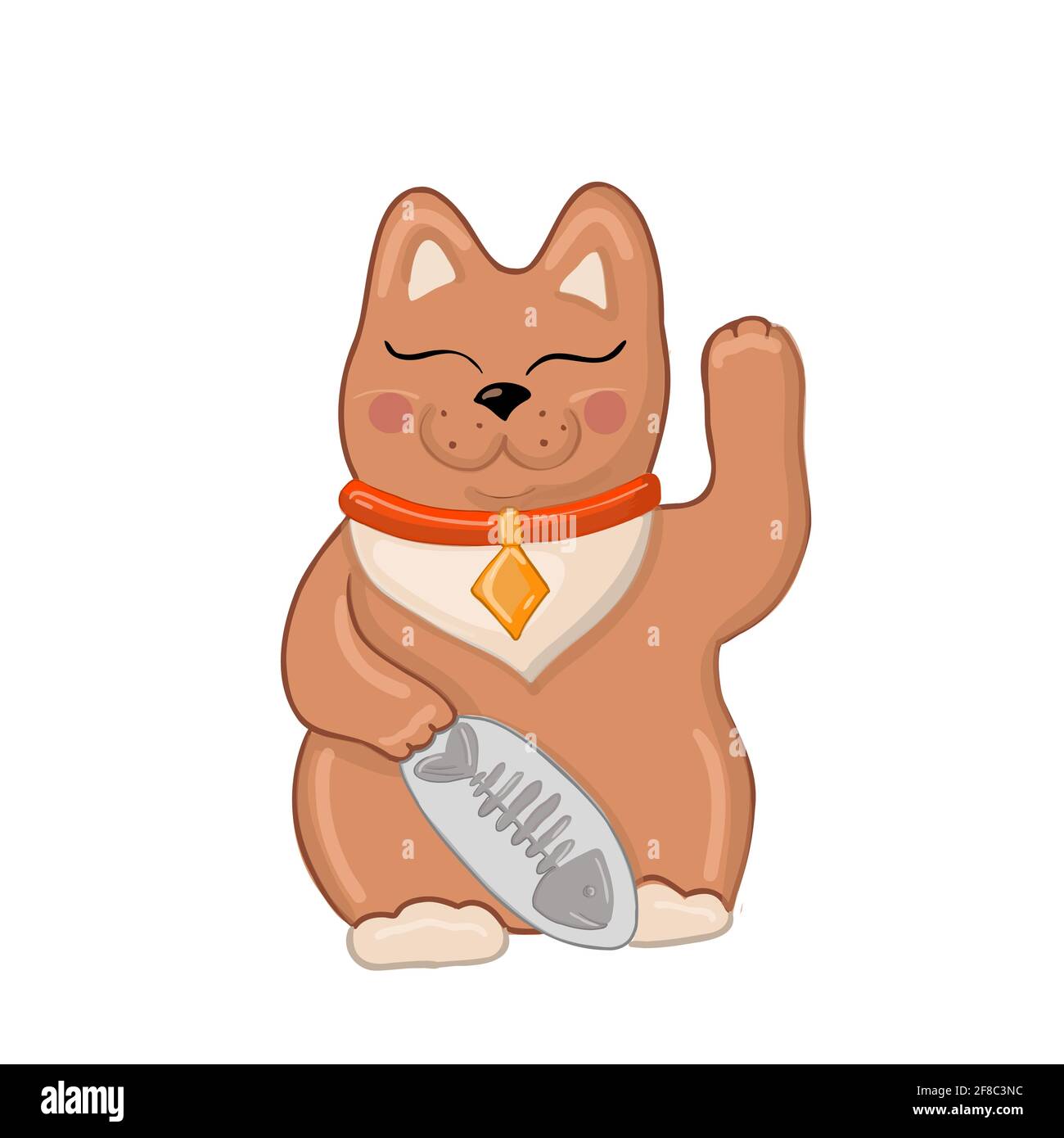 Maneki neko icon. Japan lucky cat. Clipart image Stock Vector Image & Art -  Alamy