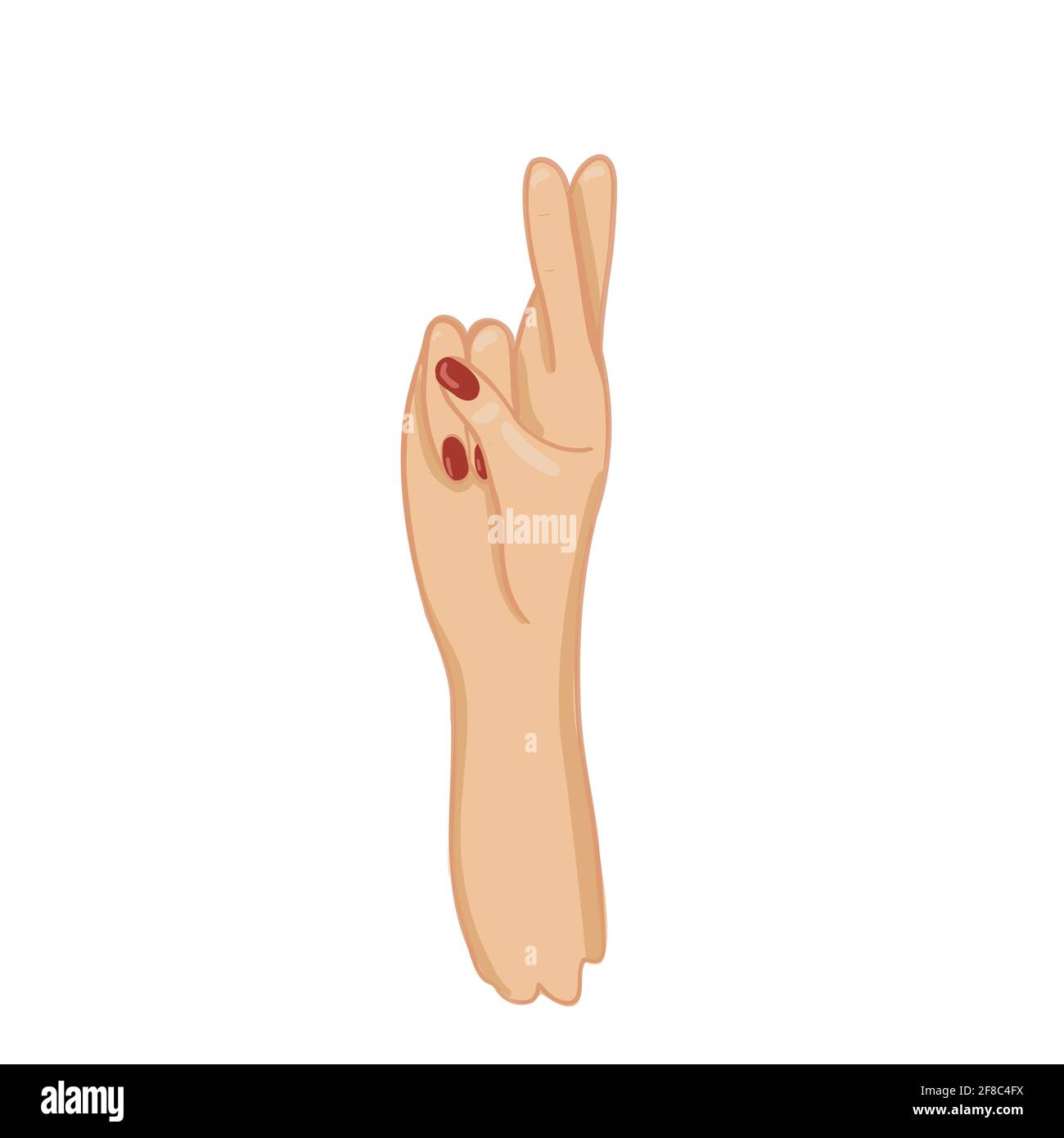 Finger cross good luck gesture or lie doubt truth Stock Vector Image