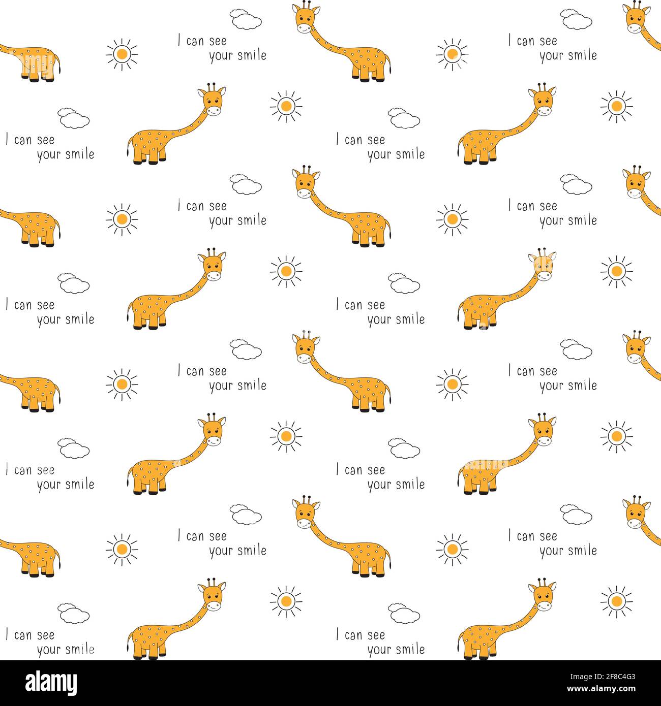 Seamless pattern with giraffe. Creative jungle childish texture. Great for fabric, textile Vector Illustration. Stock Vector