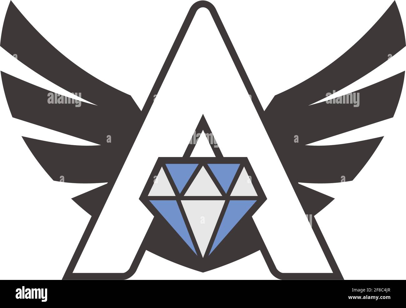 letter A stylish diamond fly logo icon vector concept graphic design Stock Vector