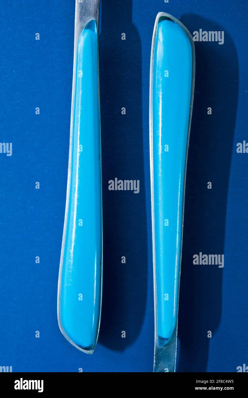 blue shapes on blue background Stock Photo