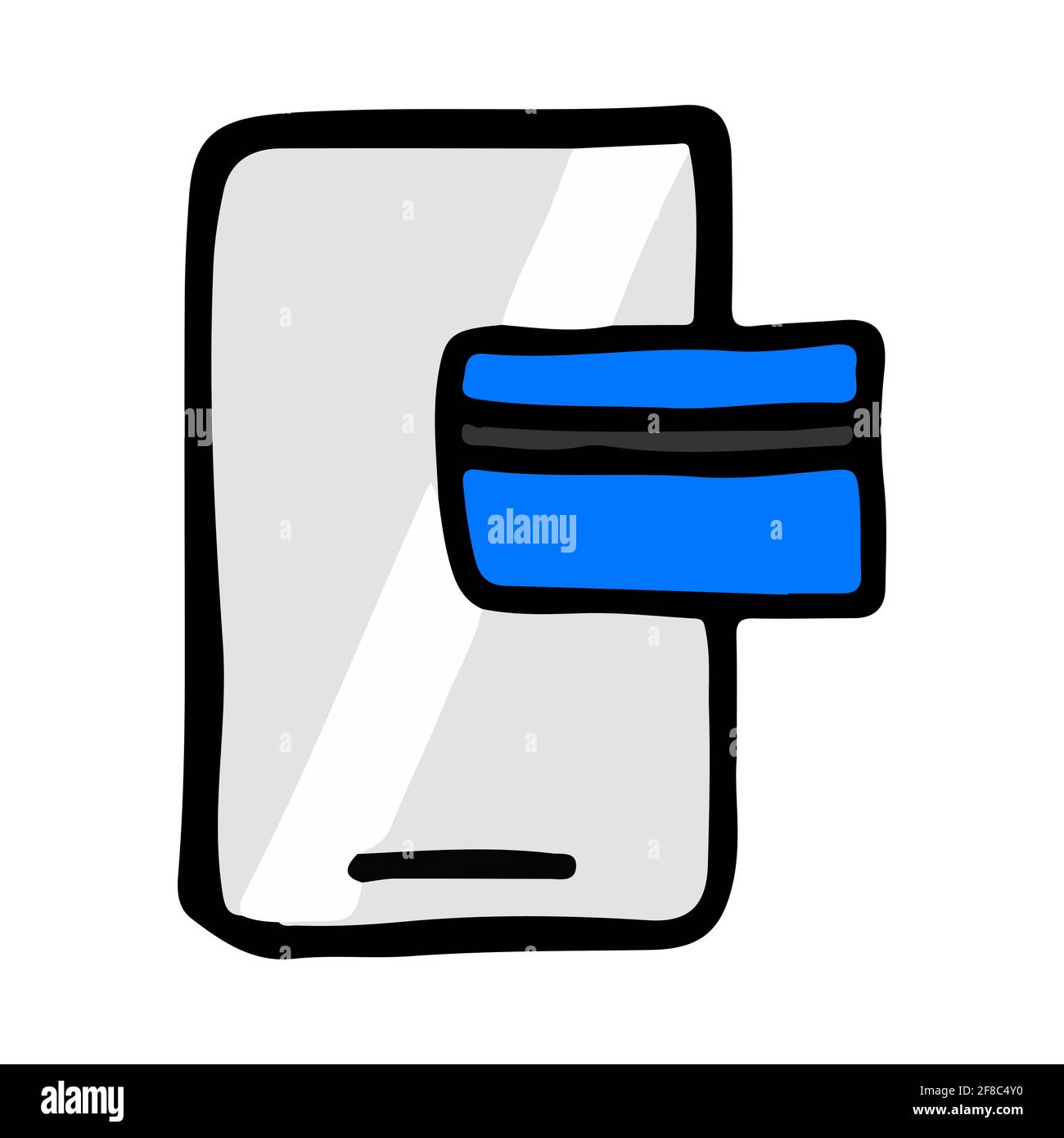 Smartphone payment concept hand drawn doodle isolated Stock Vector