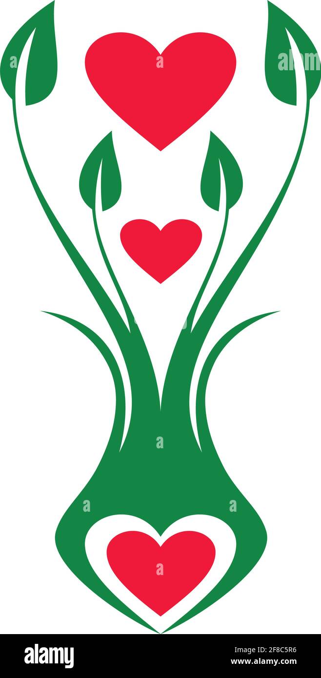 love plants logo icon vector vector concept graphic design Stock Vector