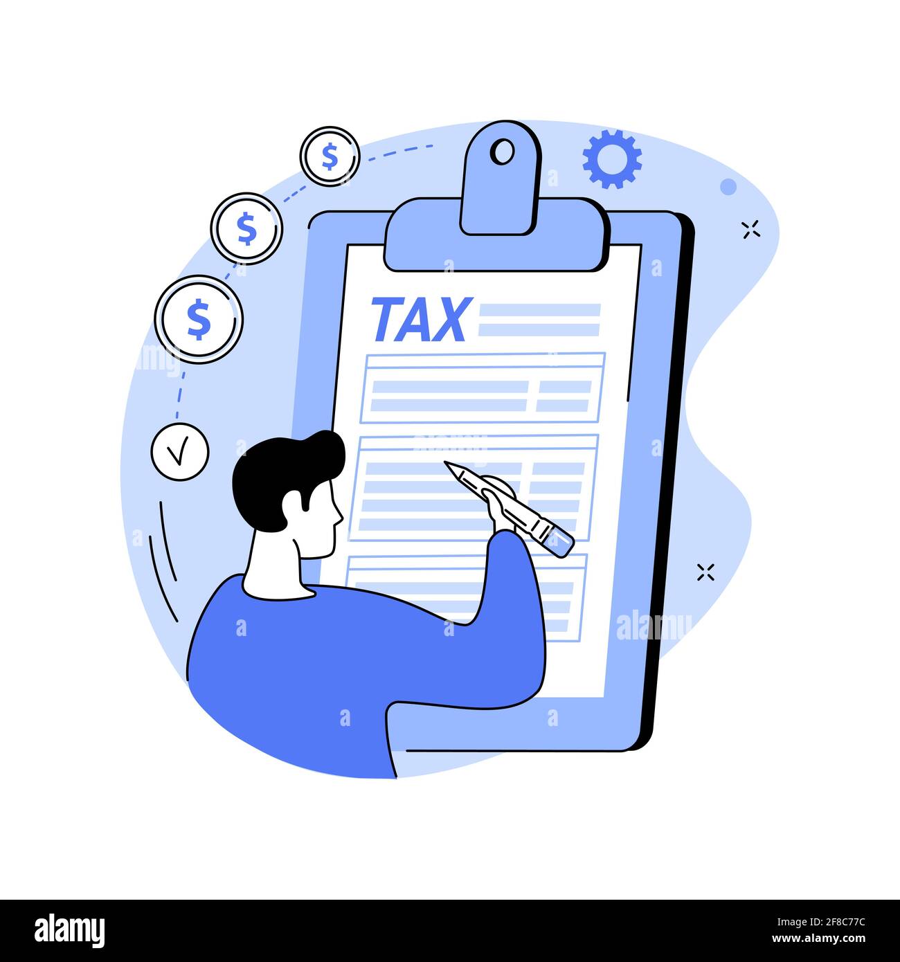 Paper tax filing abstract concept vector illustration Stock Vector