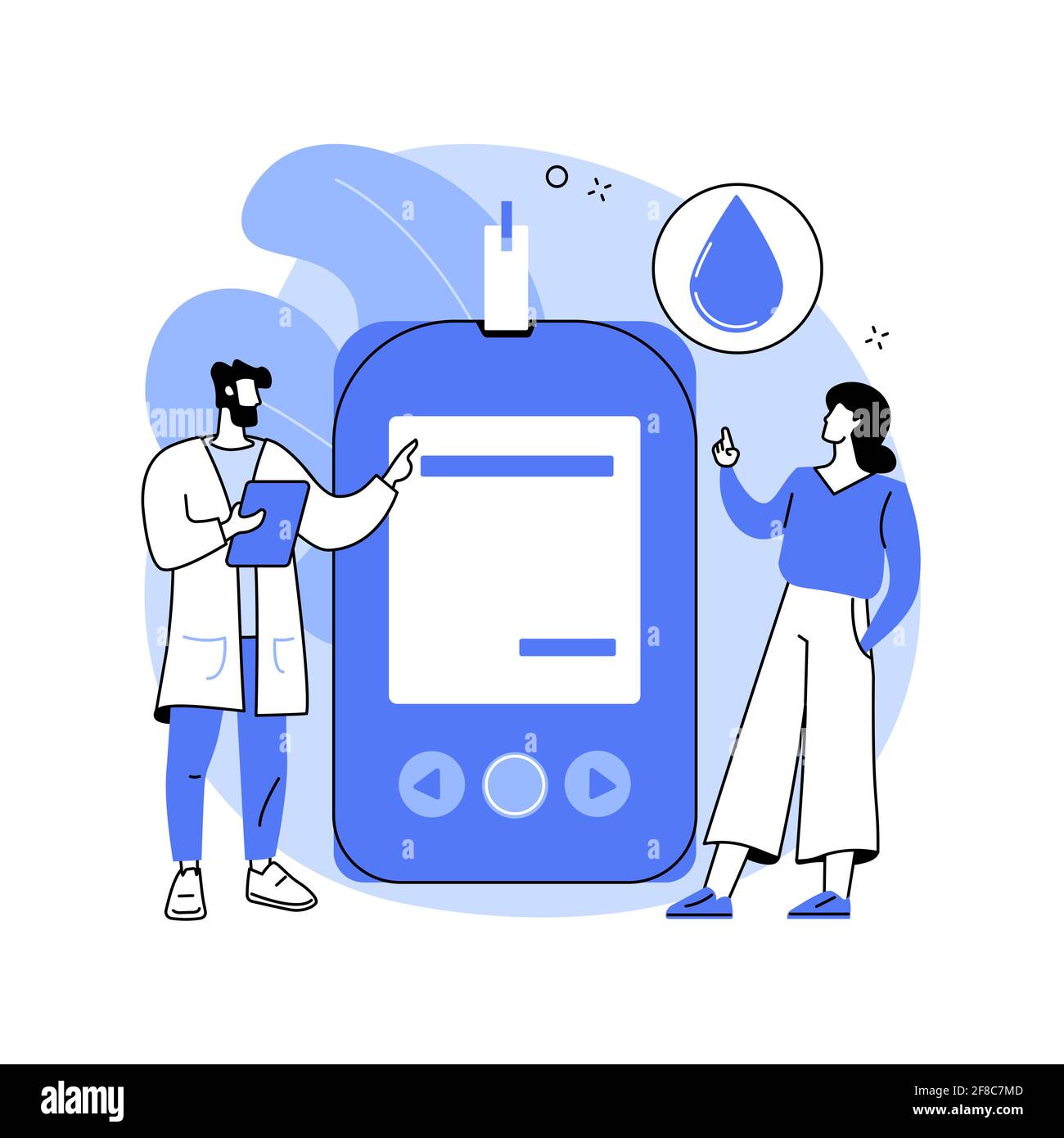 Blood glucose meter abstract concept vector illustration. Stock Vector