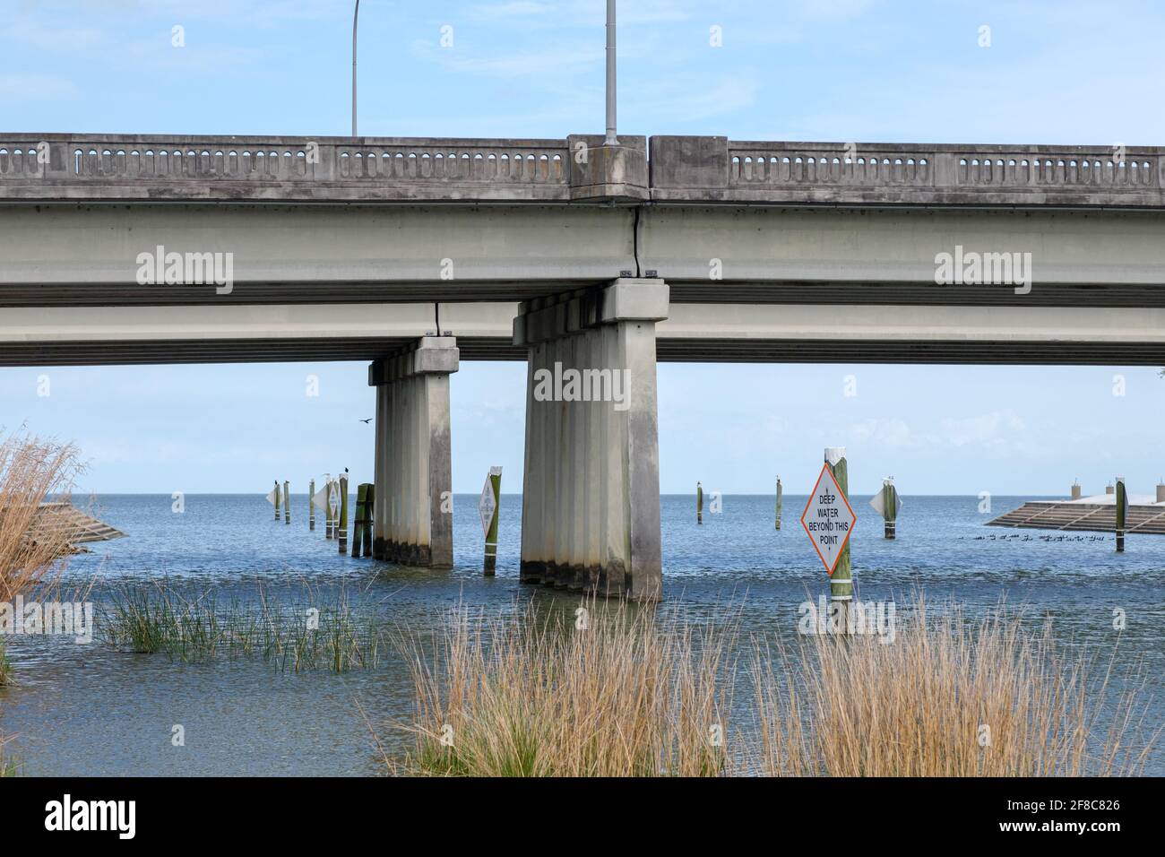 Bridge over confluence of Lake Pontchartrain and Bayou St. John in New