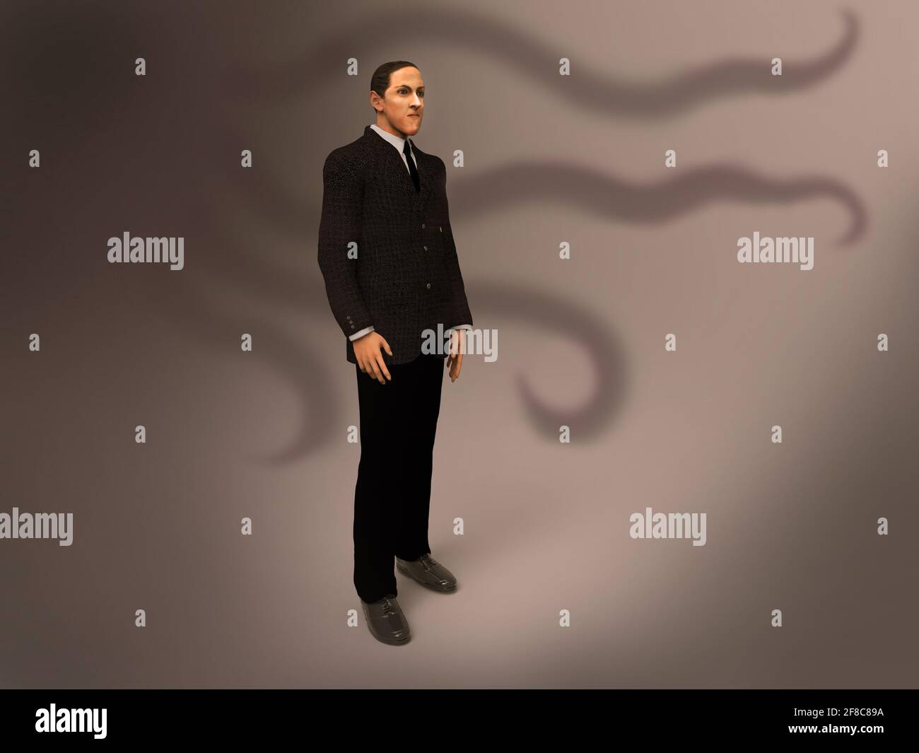 3d illustration of Howard Phillips Lovecraft Stock Photo