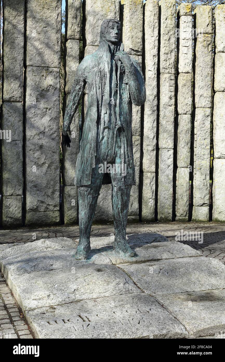 Wolfe Tone Statue on the corner of St Stephens Green in Dublin. Stock Photo