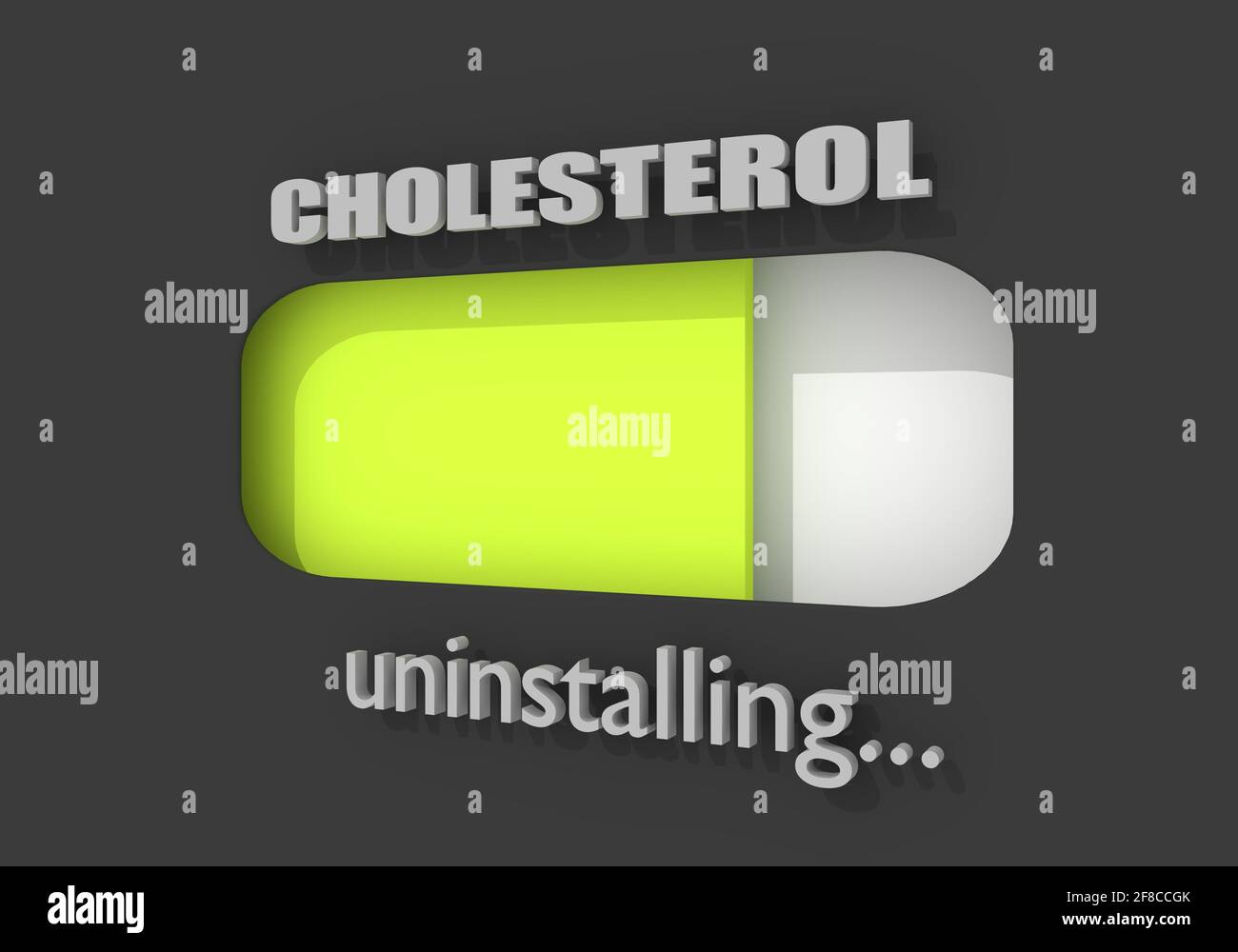 Cholesterol meter. The measuring device icon. Infographic element. Progress or loading bar. 3D rendering Stock Photo