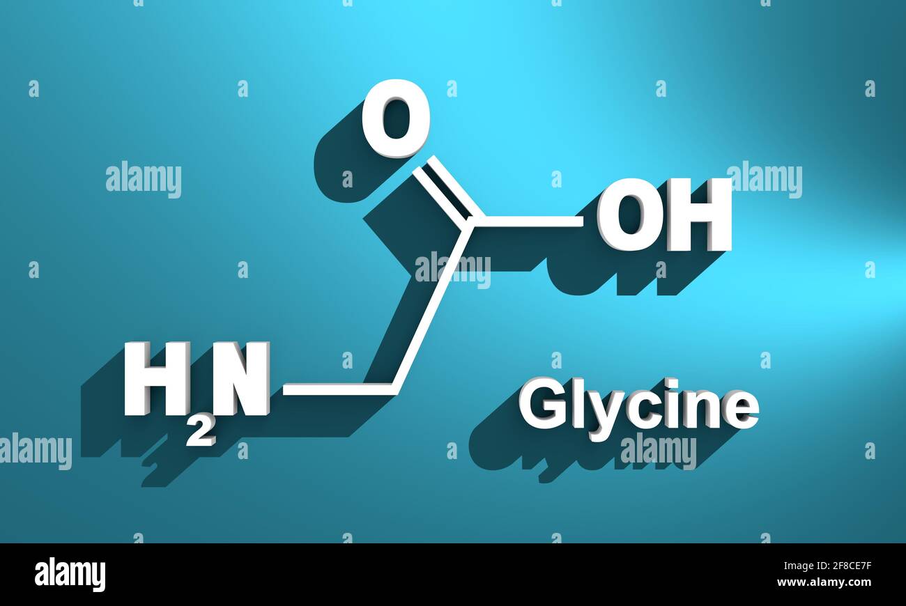 Glycine main amino acid and inhibitory neurotransmitter. Chemical